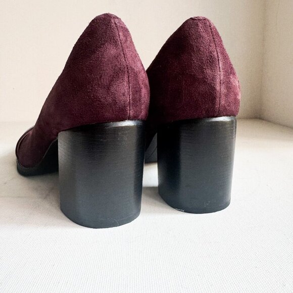 Clarks Artisan Burgundy Purple Stacked Heel Heels 9.5 - Picture 5 of 11